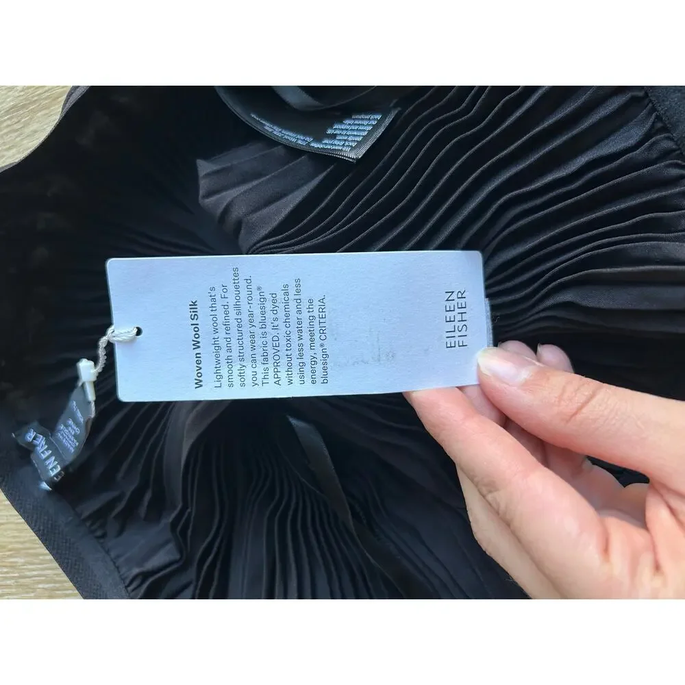 NWT Eileen Fisher Wool Silk Pleated Skirt quiet luxury old money career capsule - Picture 8 of 13
